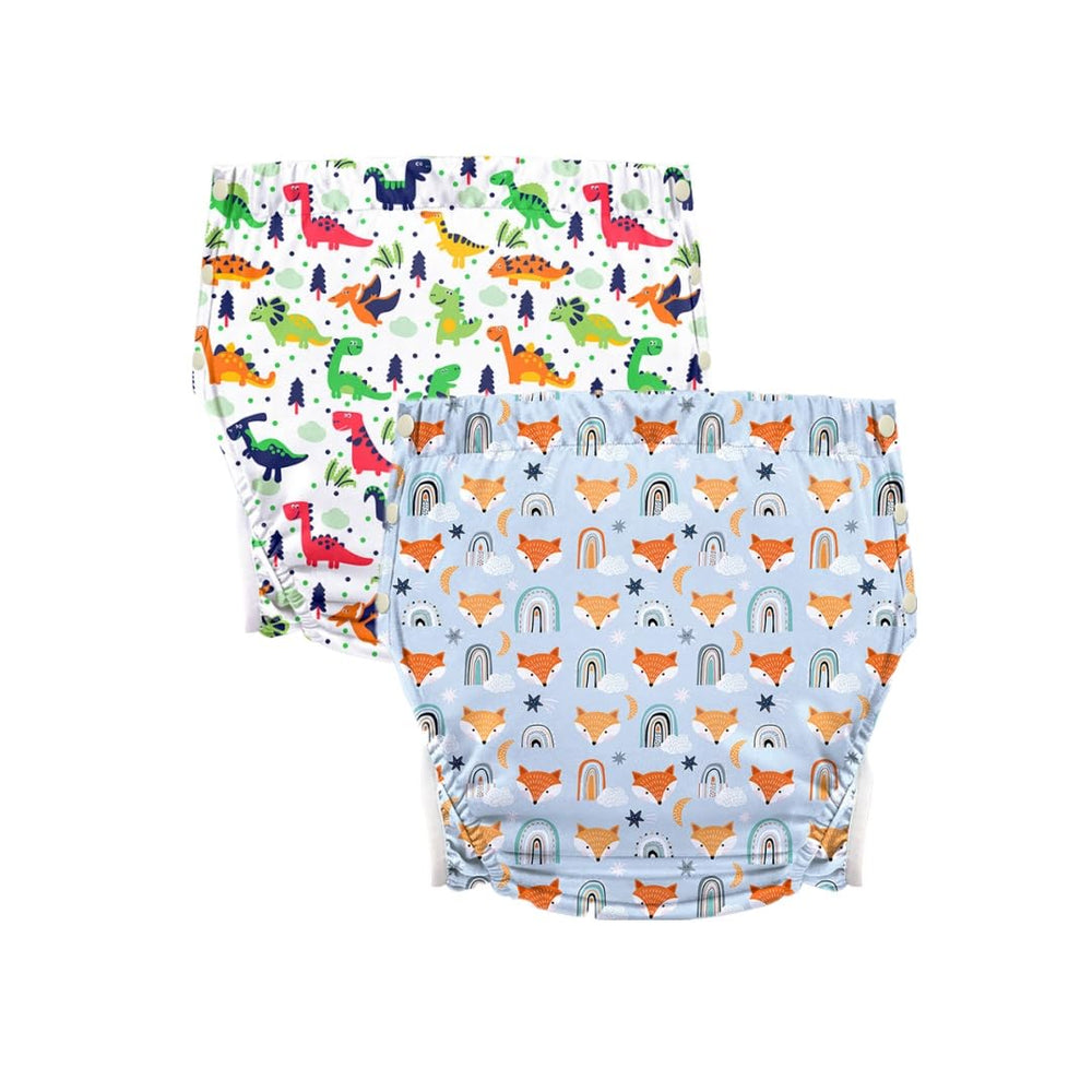 LAROTSUBA Fox Dinosaur XXL pants closeup with leak-proof TPU fabric for discreet protection.