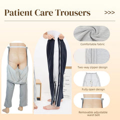 LAROTSUBA care trousers with bottom zipper ensuring privacy during nursing tasks.