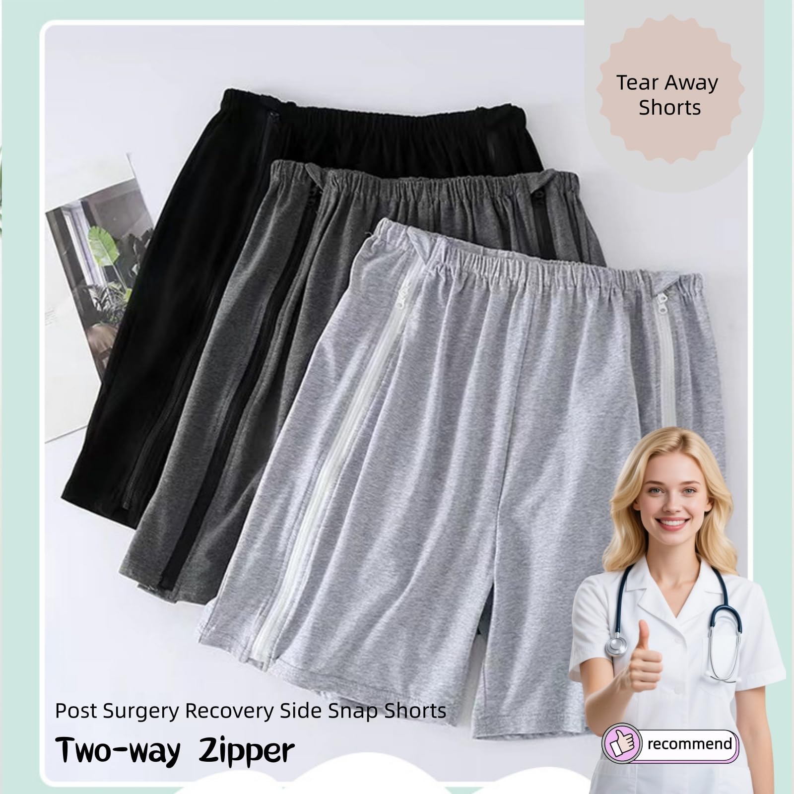 LAROTSUBA lightweight cotton trousers for elderly care