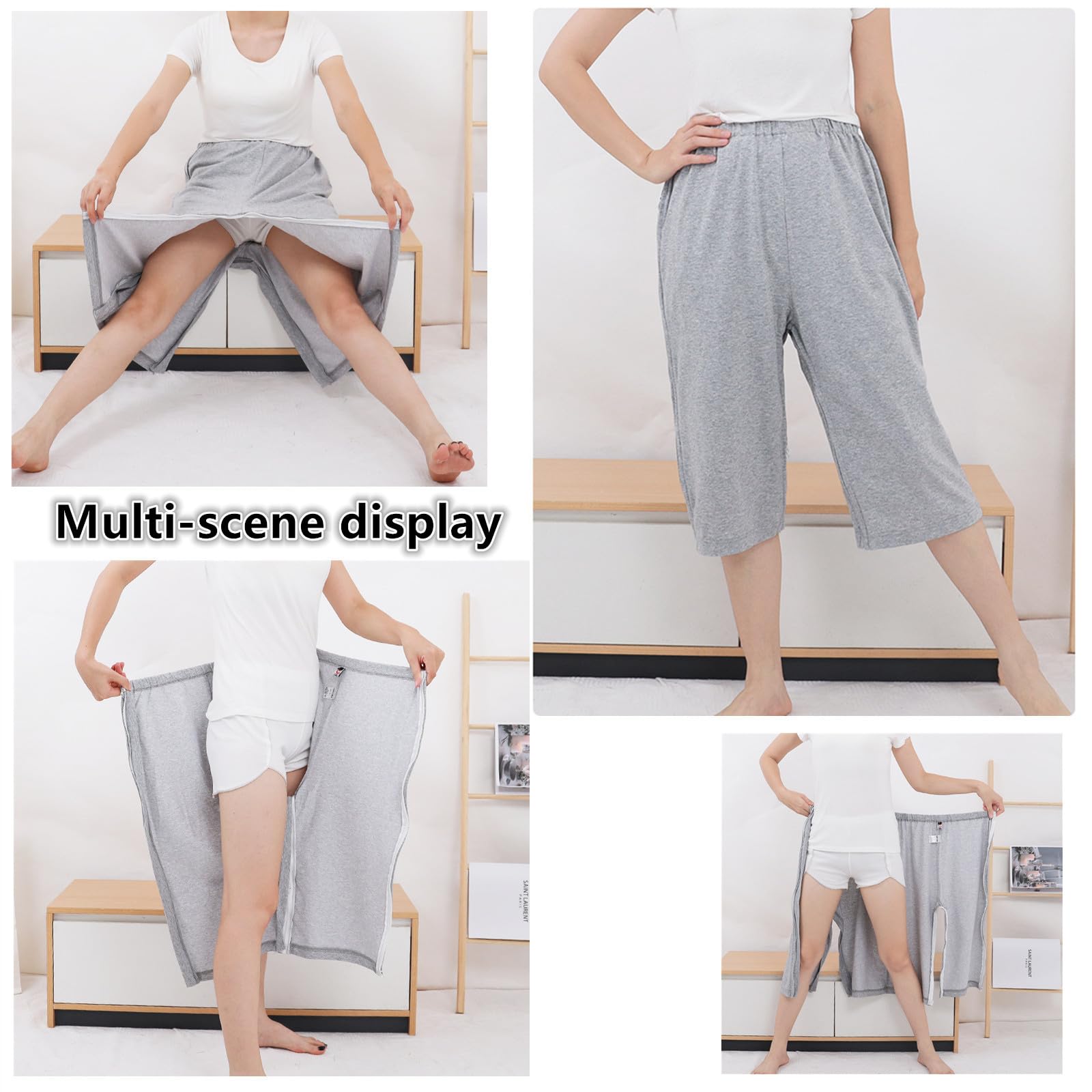 LAROTSUBA zipper patient clothing rehab-ready option for post-surgery and recovery
