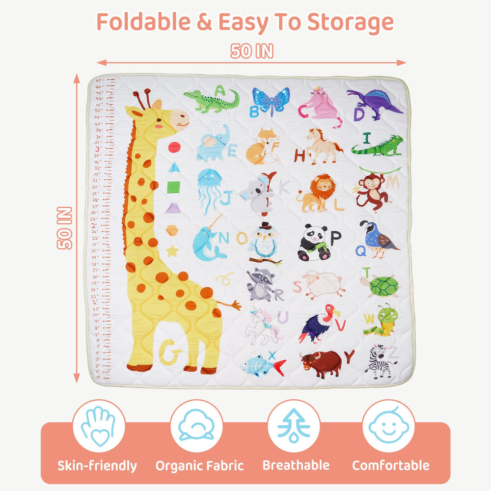 Lasoftan Baby Play Mat machine washable and dryer-safe for quick cleanup.