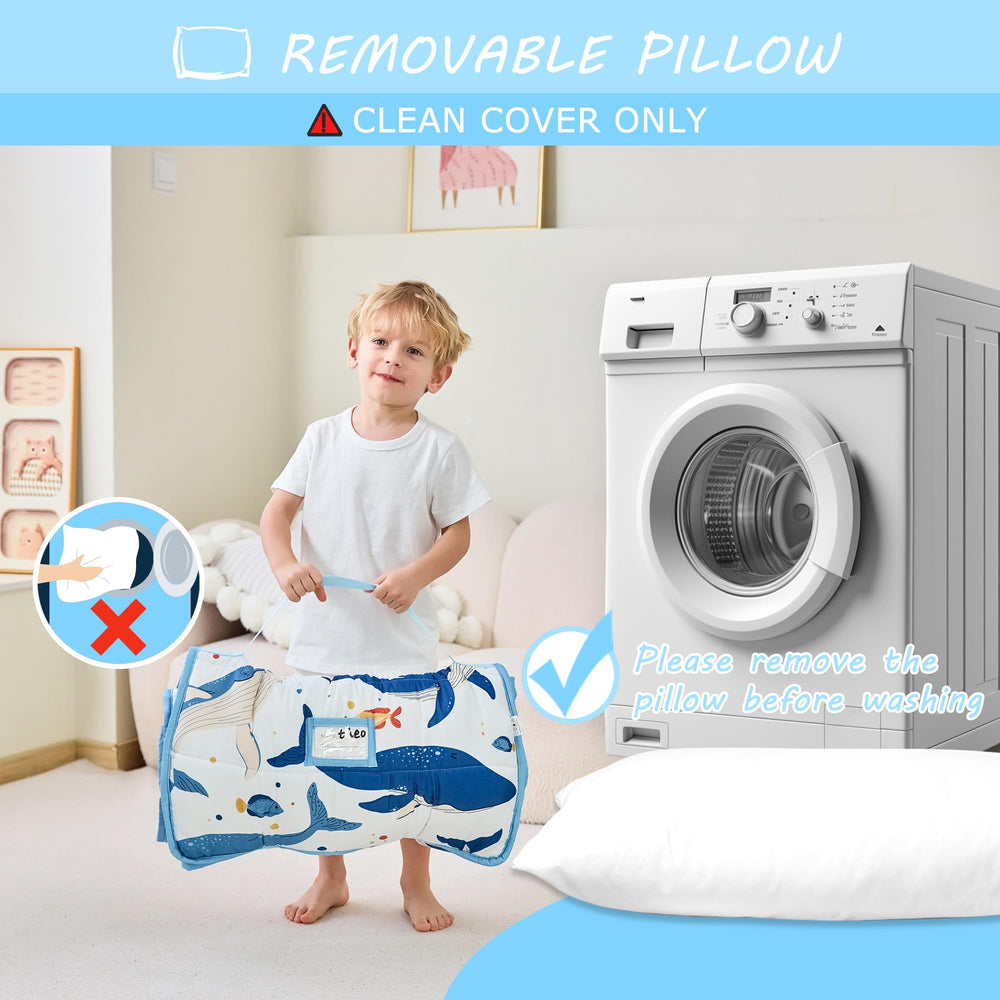 Lasoftan nap mat is easy-care and machine washable.