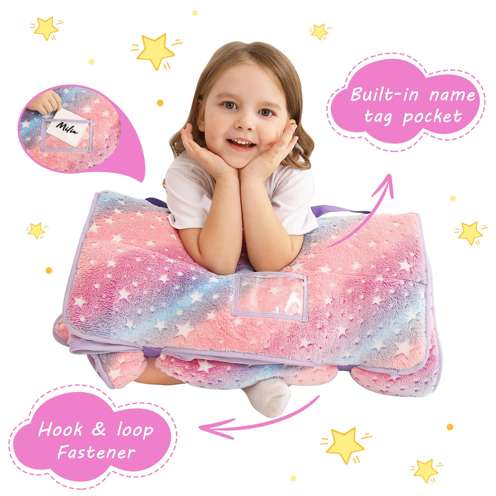 Lasoftan extra-large nap mat measures 50x21 inches for growing toddlers.