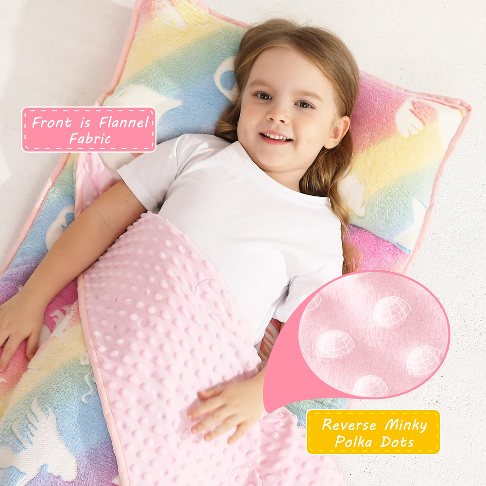 Lasoftan nap mat pillow inside highlights comfy sleep on the go