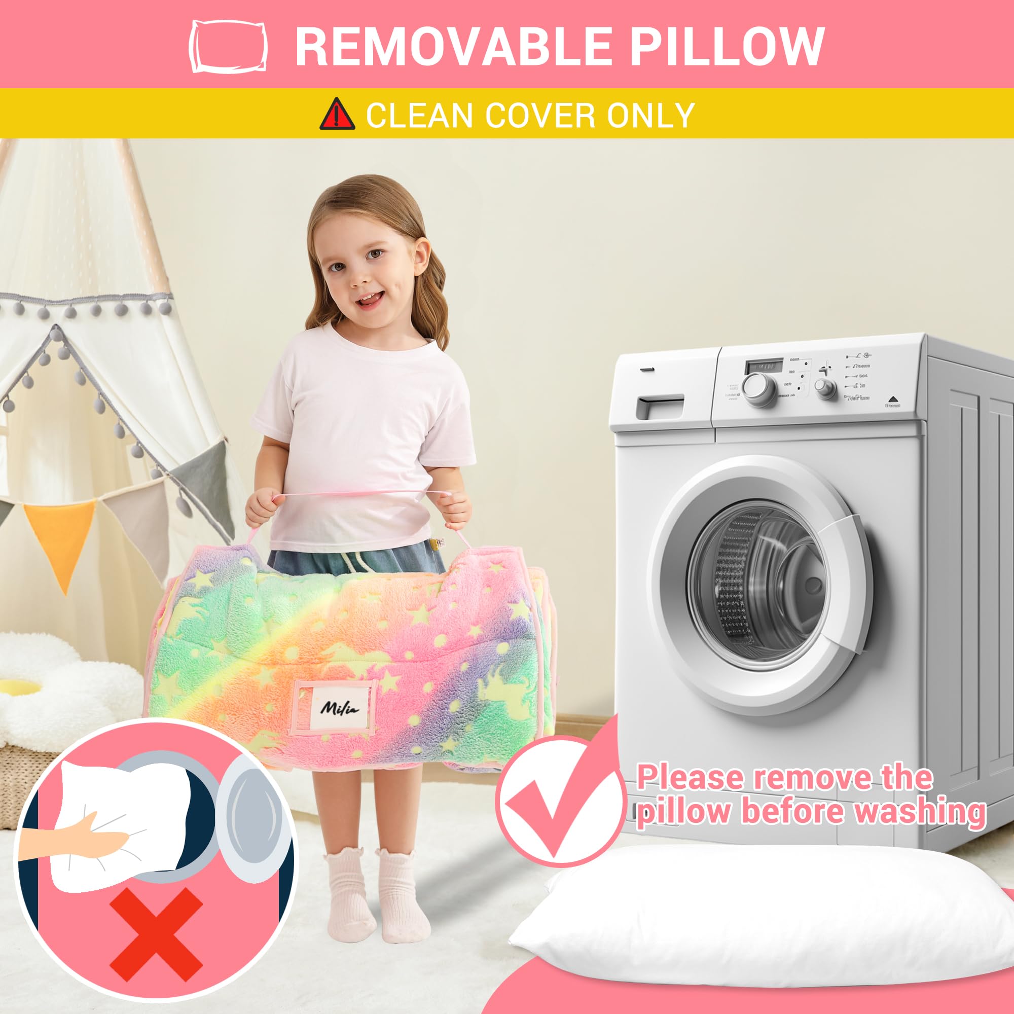 Lasoftan glow unicorn nap mat suited for preschool use at daycare