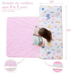 Lasoftan Mermaid nap mat blanket adds extra warmth for rest time.