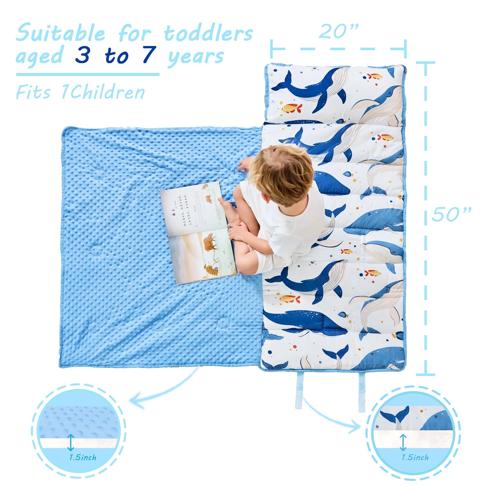 Lasoftan nap mat blanket 41x32 inches keeps little warm.