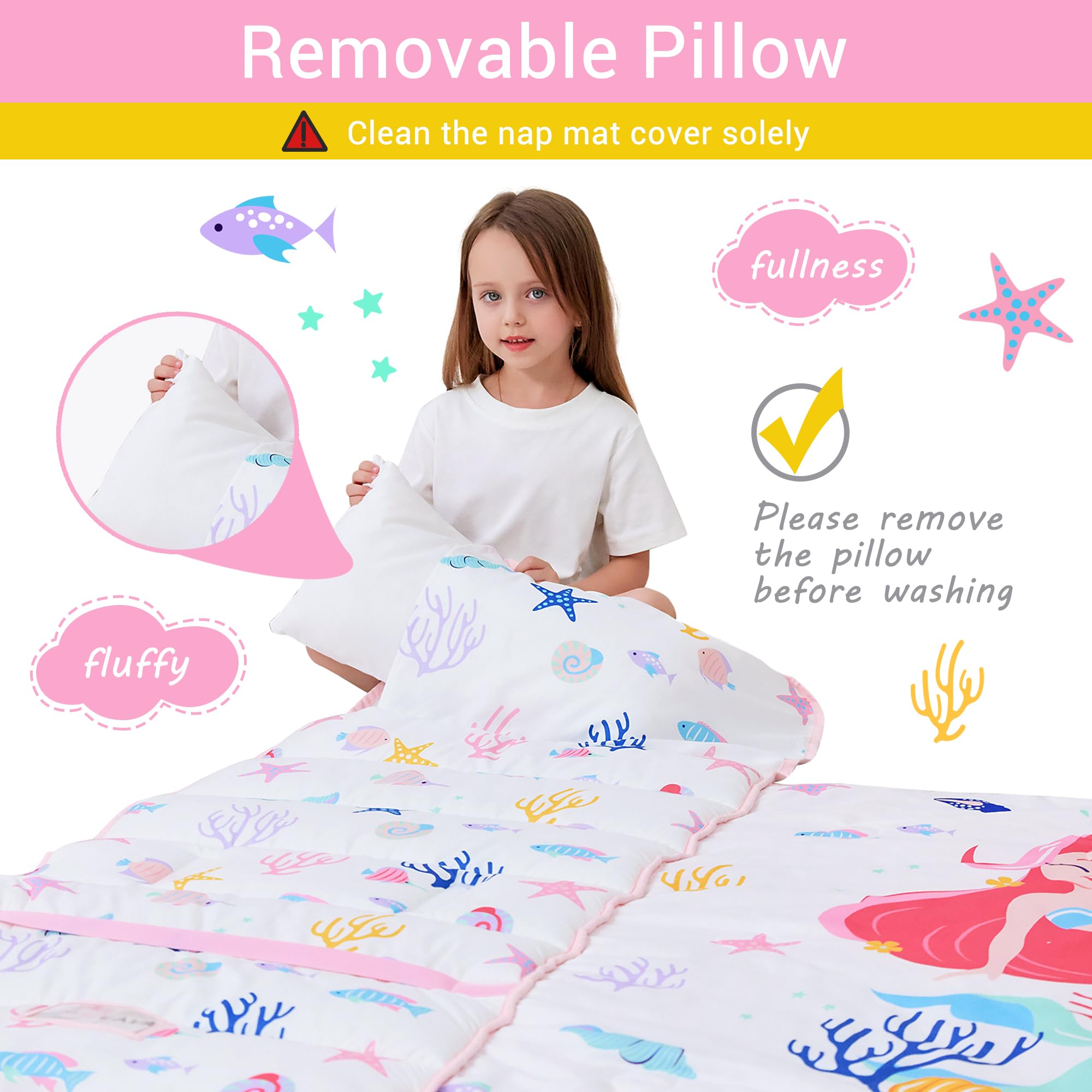 Lasoftan nap mat size 50x21 inches ideal for preschoolers.