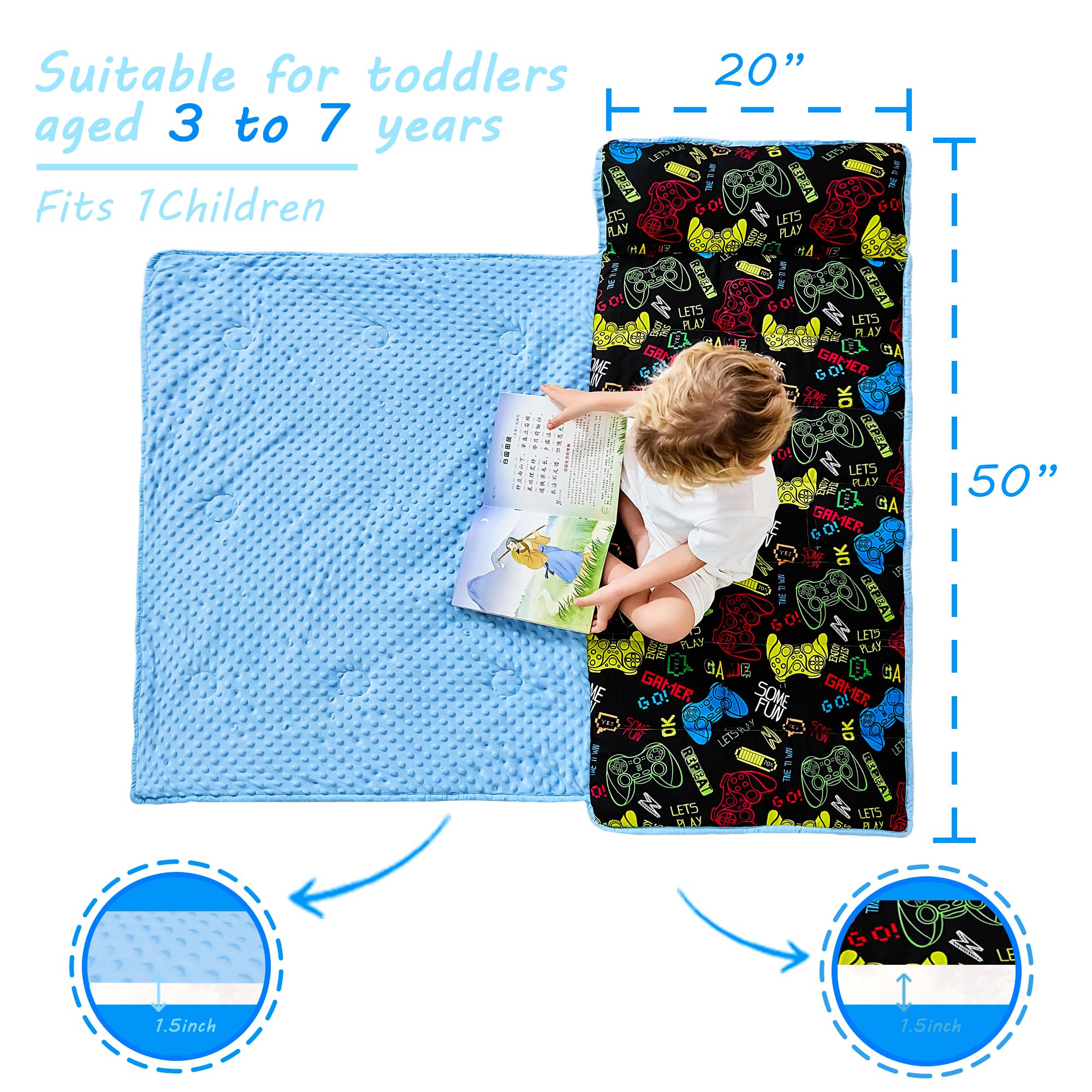 Lasoftan nap mat blanket provides extra warmth during nap time.