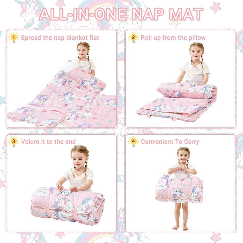 Lasoftan nap mat with colorful fleece resists fading over time
