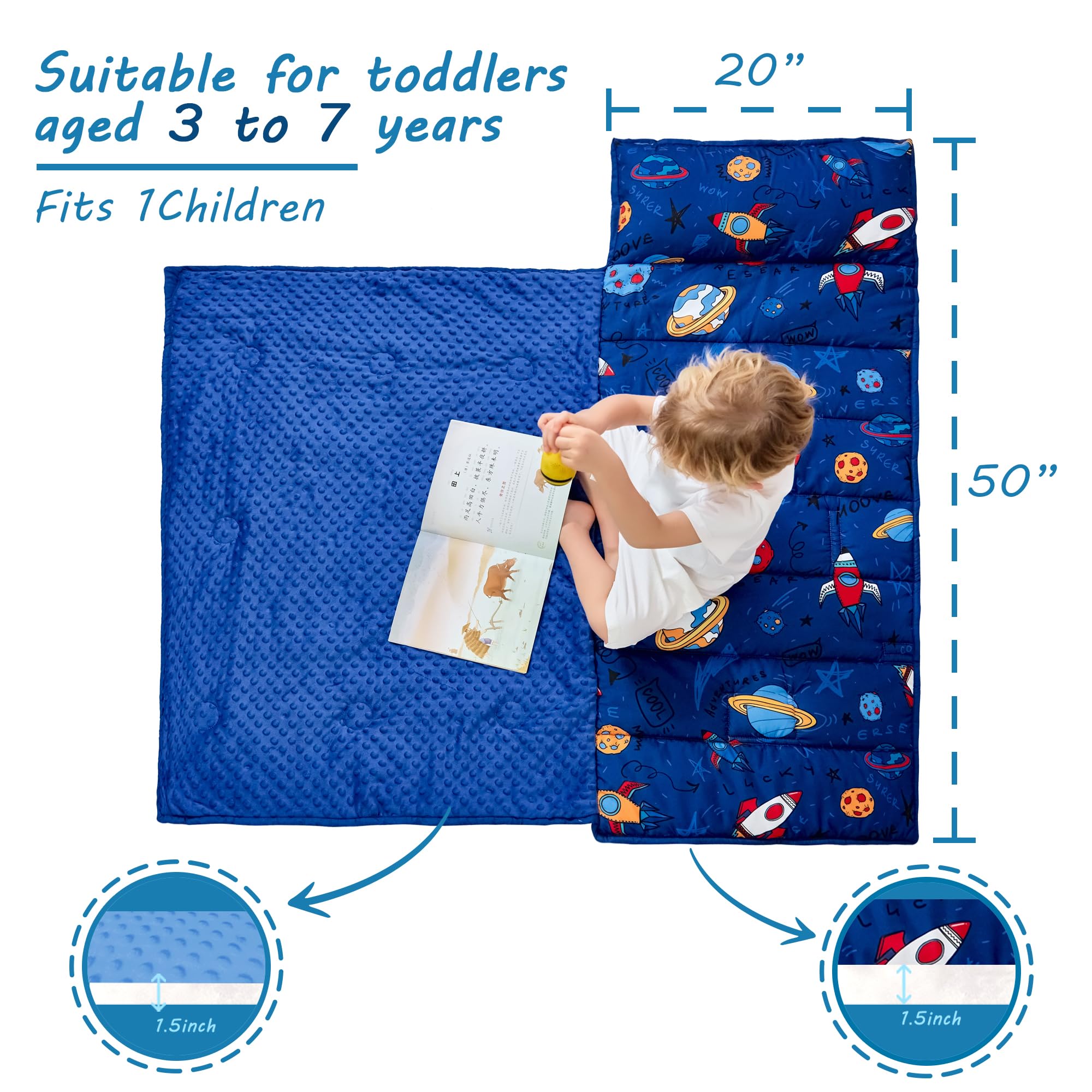 Lasoftan nap mat roll design shown as travel-ready solution