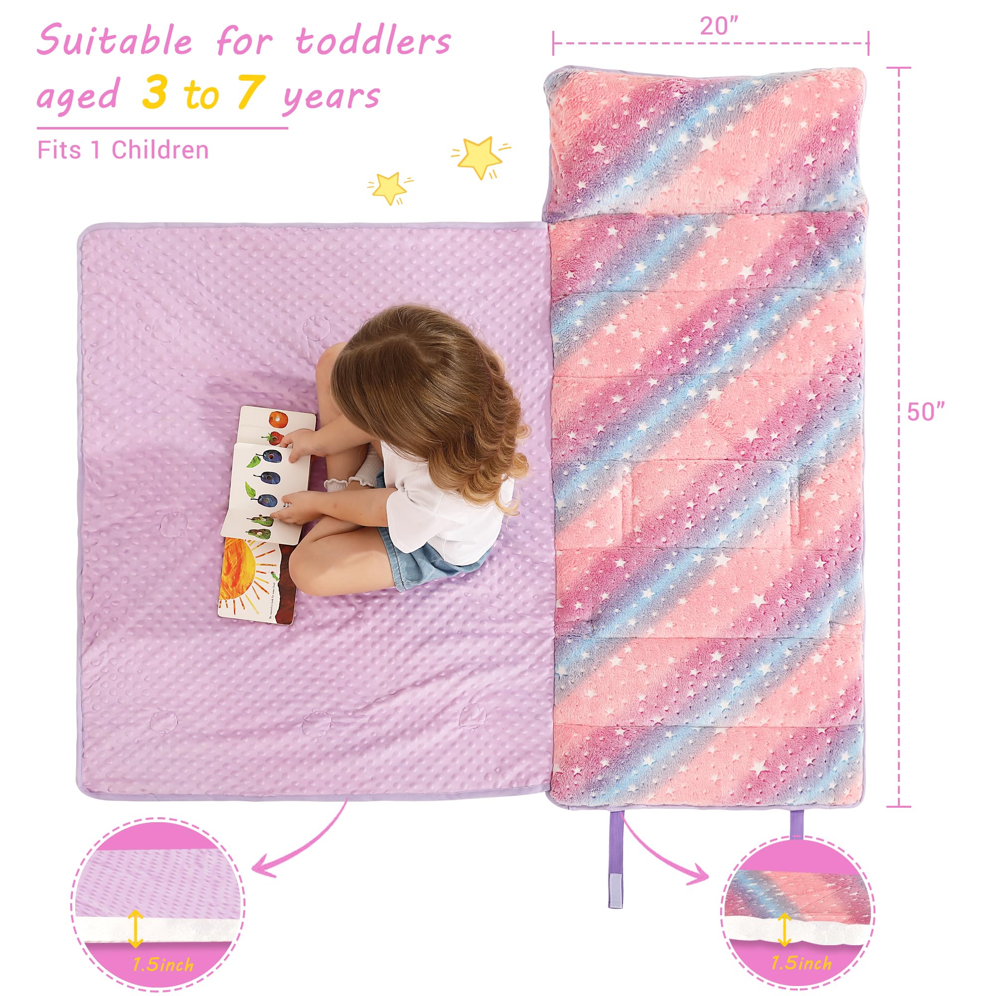 Lasoftan roll-up nap mat design for travel and preschool.