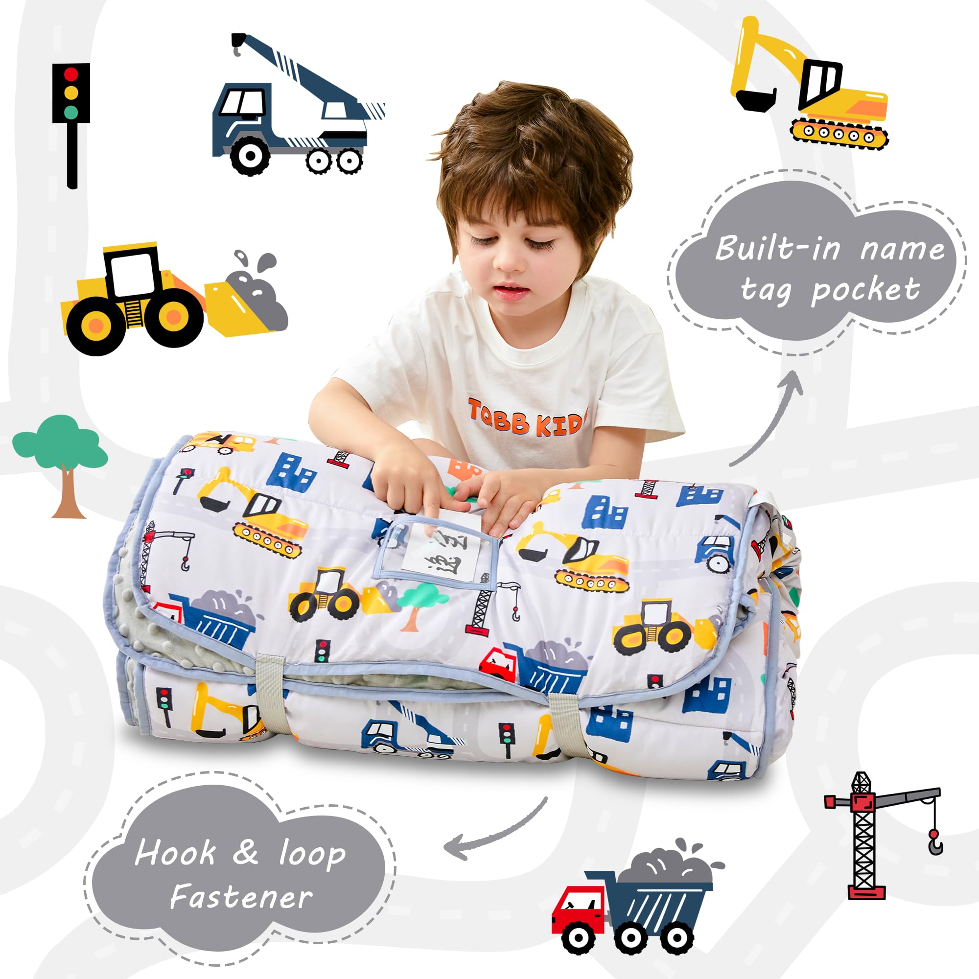 Lasoftan nap mat features soft fleece interior for cozy resting moments.