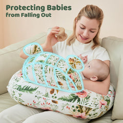 lasoftan nursing pillow with adjustable waist strap secures stability for hands free use