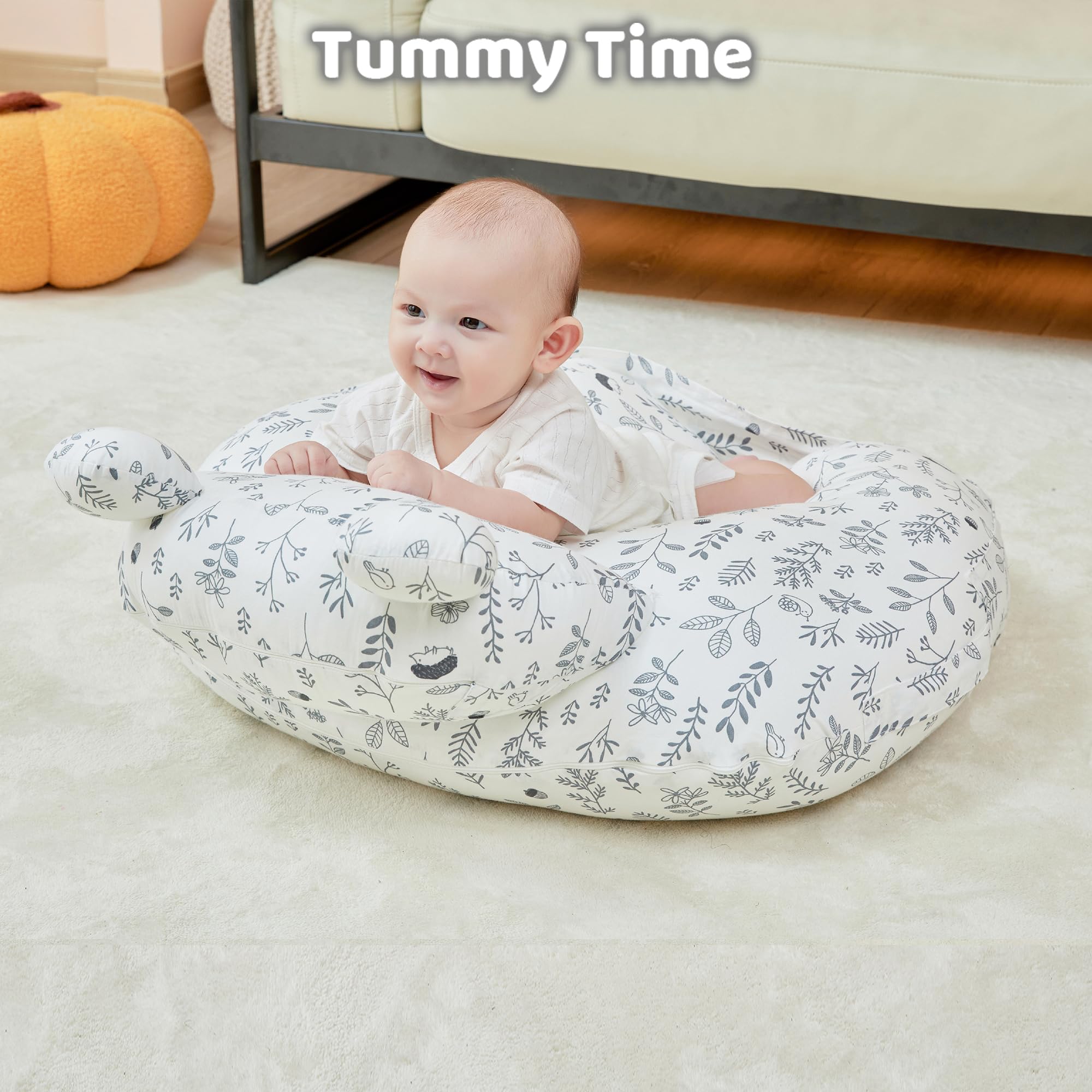 Lasoftan nursing pillow leaves color option displayed.