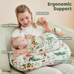rose colored lasoftan nursing pillow adds soft style to nursery