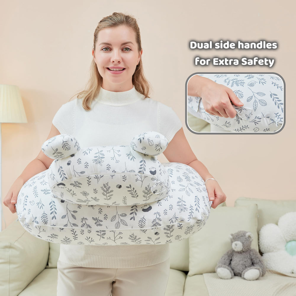 Lasoftan nursing pillow safety base close-up highlights stability.