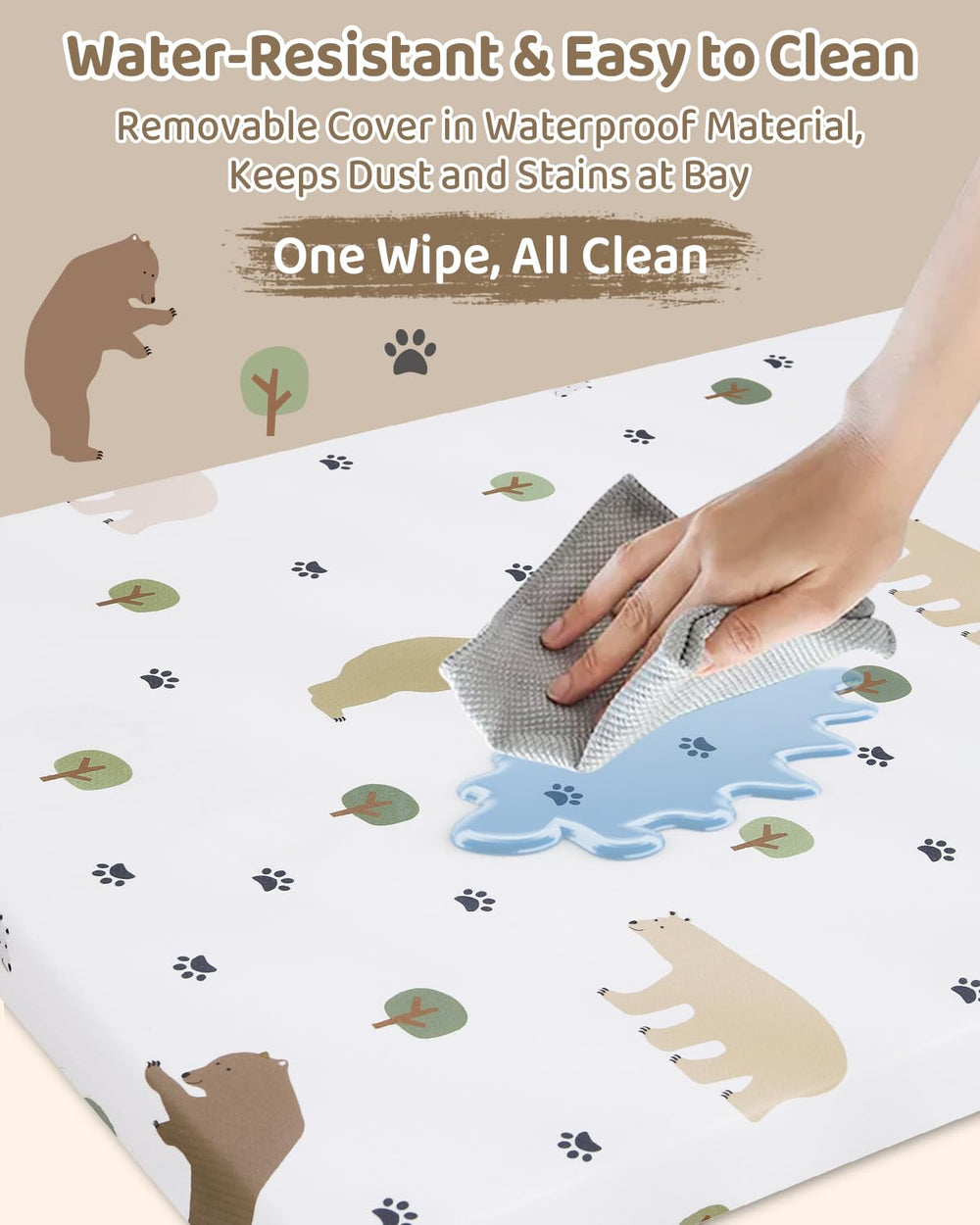 lasoftan Pack and Play Mattress dinosaur print design adds playful sleep time