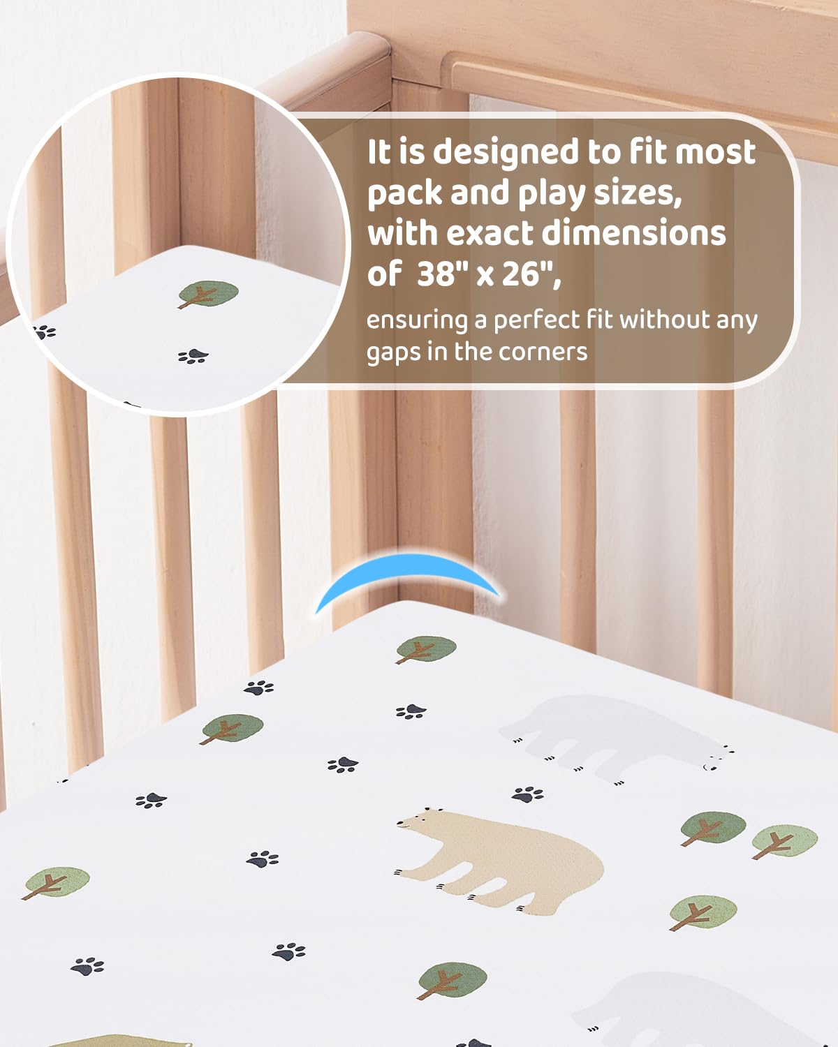 lasoftan Pack and Play Mattress expands to exact 38x26 inches