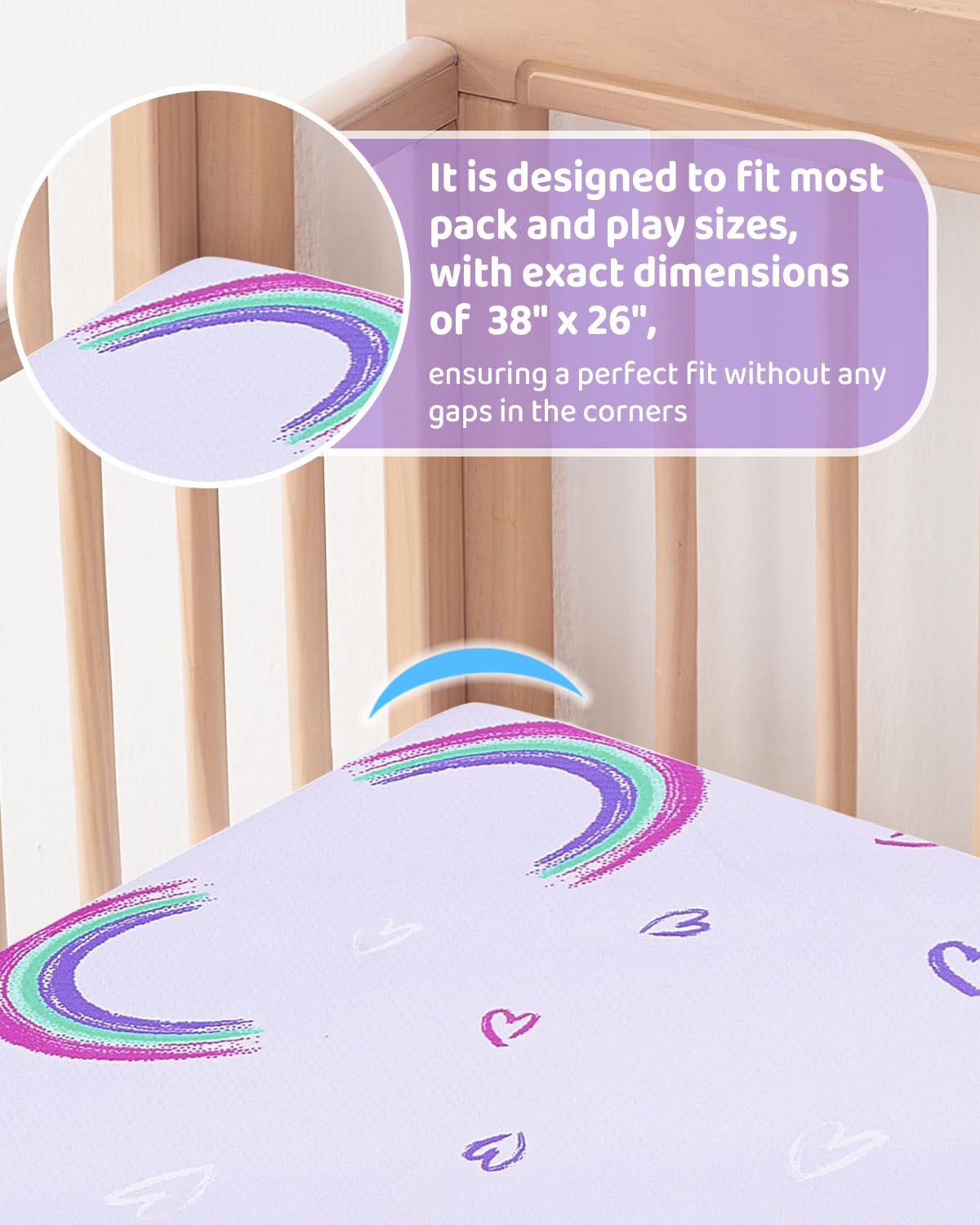 lasoftan Pack and Play Mattress full-expansion after unpacking for ready use.