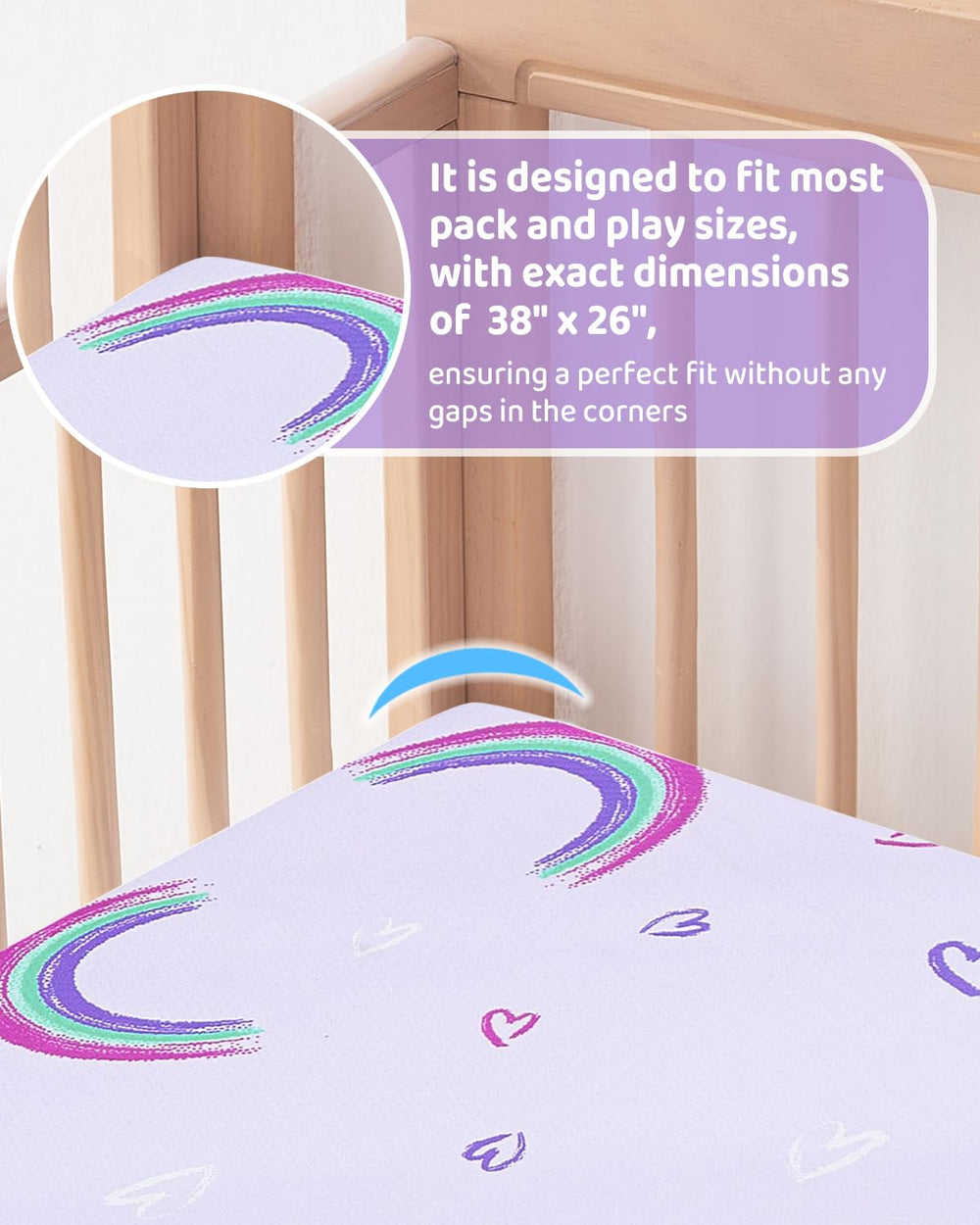 lasoftan Pack and Play Mattress full-expansion after unpacking for ready use.