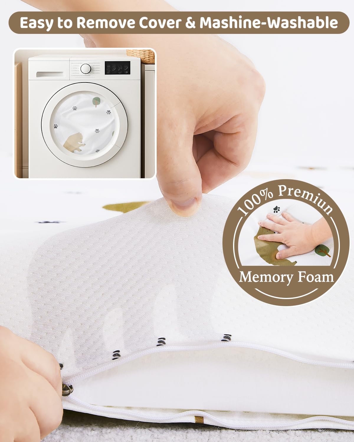 lasoftan Pack and Play Mattress hypoallergenic fabric is gentle on skin