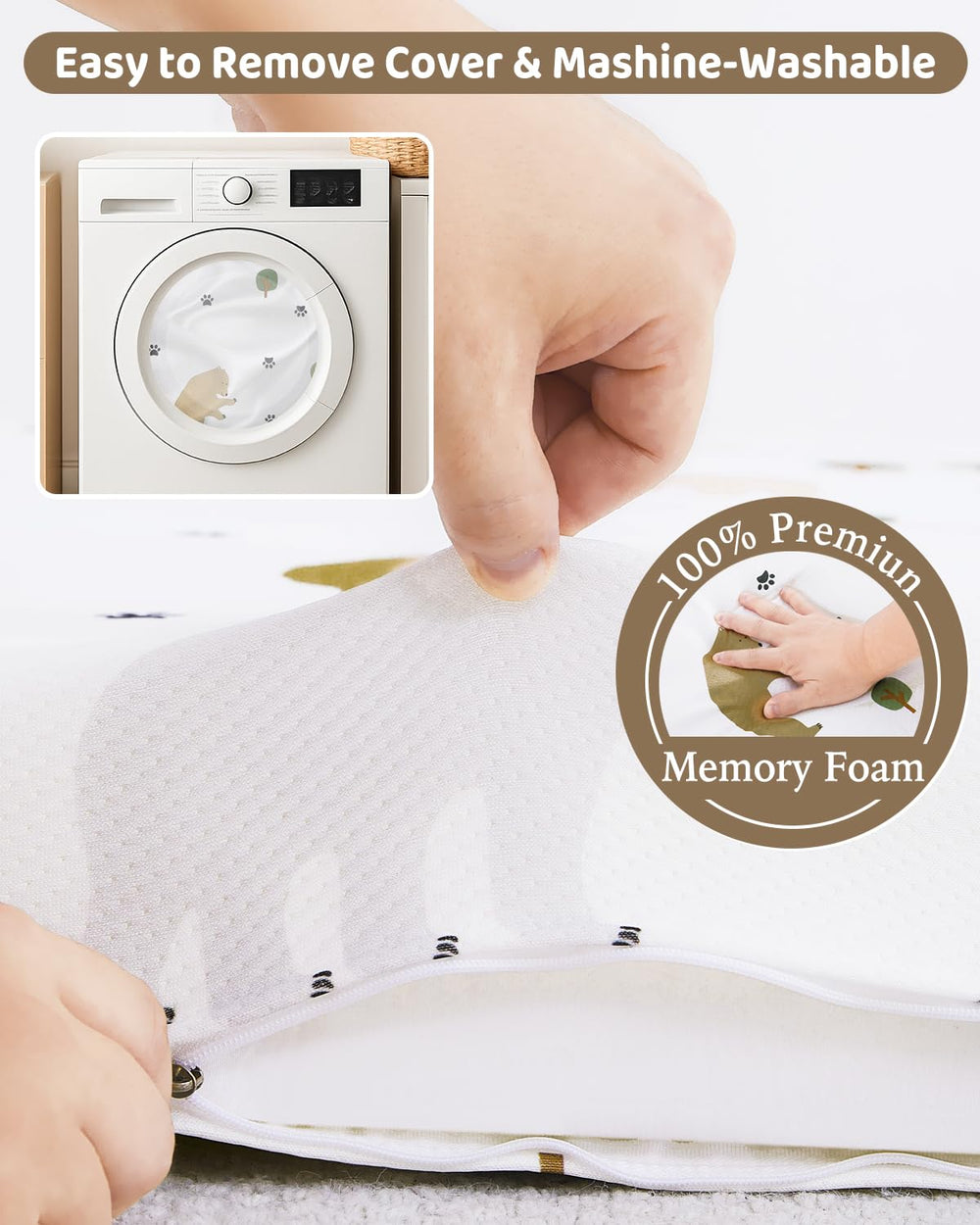 lasoftan Pack and Play Mattress hypoallergenic fabric is gentle on skin