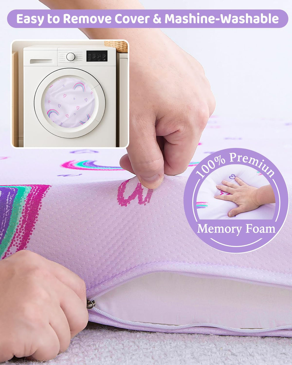 lasoftan Pack and Play Mattress non-slip-design stays in place.