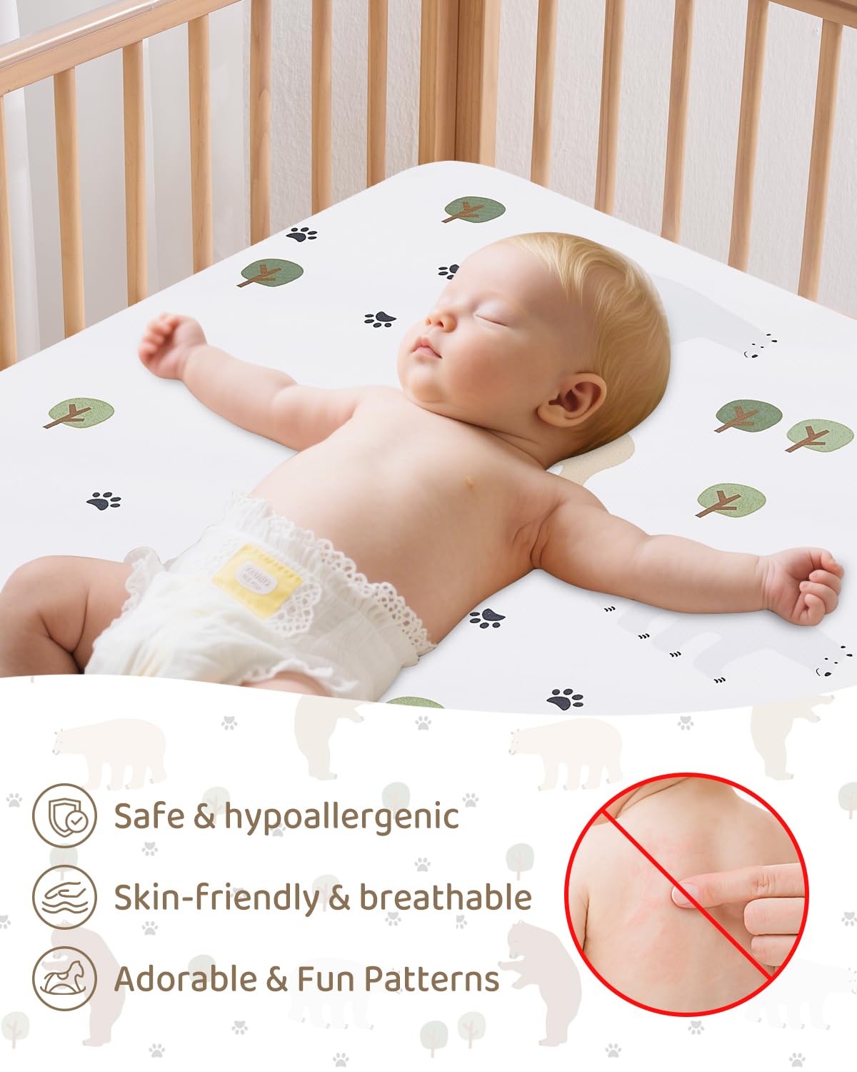 lasoftan Pack and Play Mattress secure corner edges prevent gaps