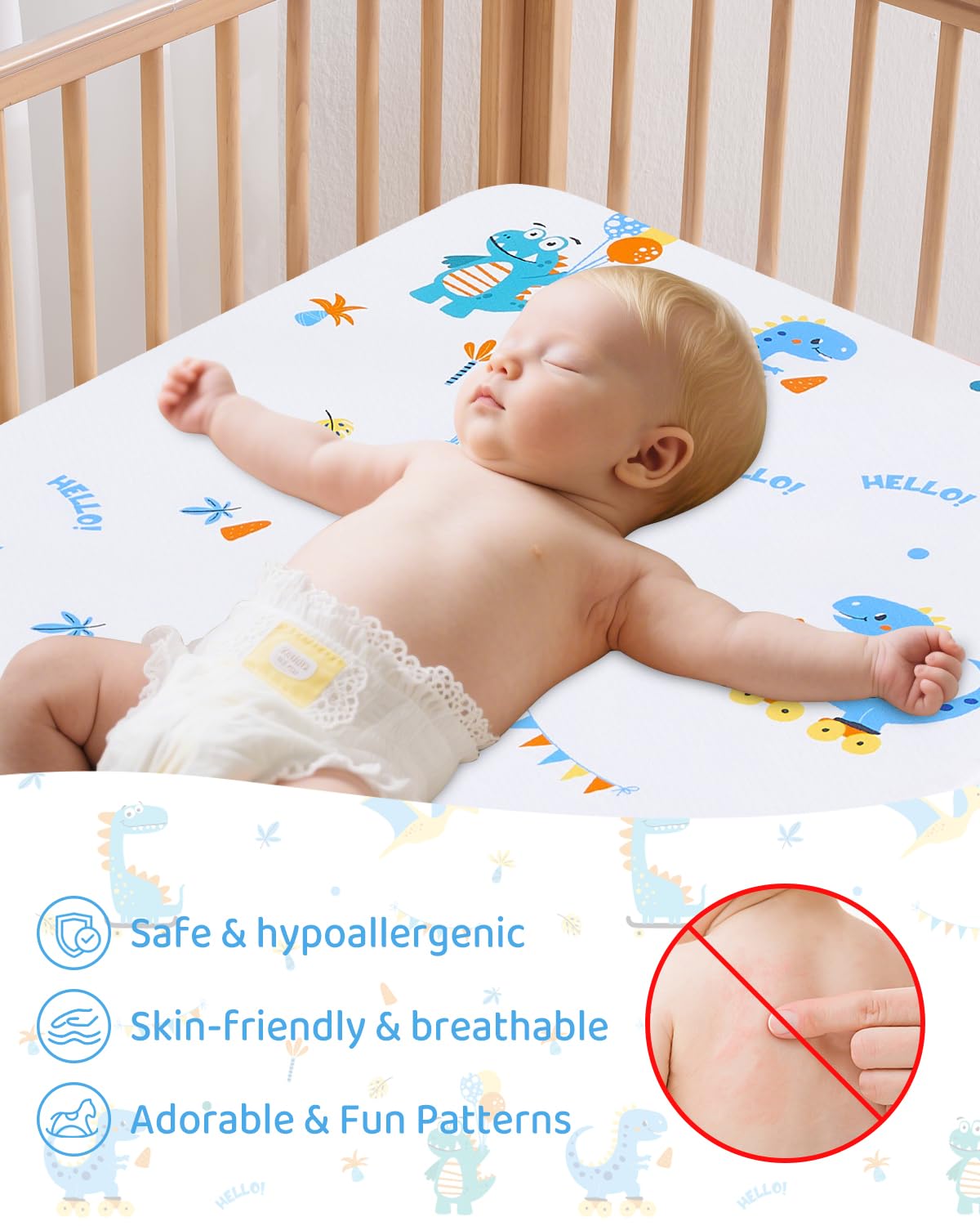 Lasoftan Pack N Play Mattress breathable foam core for comfort.