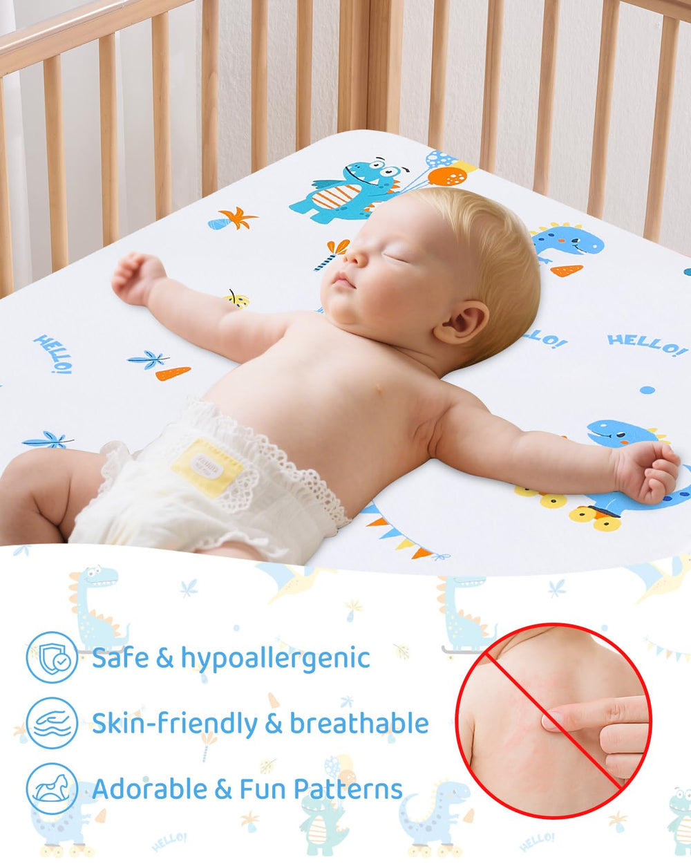 Lasoftan Pack N Play Mattress breathable foam core for comfort.