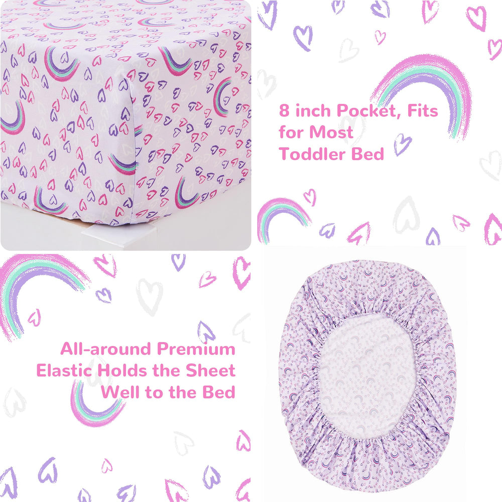 Lasoftan toddler fitted sheet 28x52 offers a snug, easy-care fit.