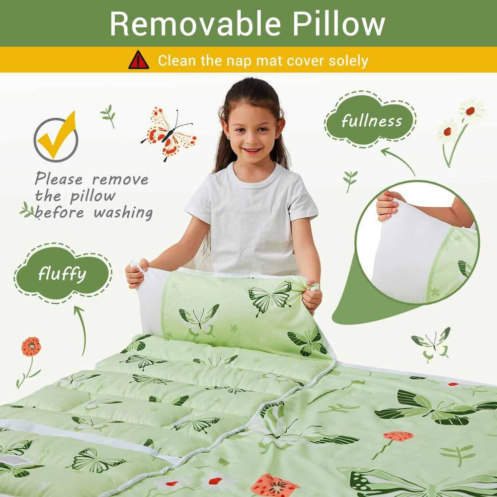Lasoftan nap mat dimensions 50 by 21 inches for toddler comfort.
