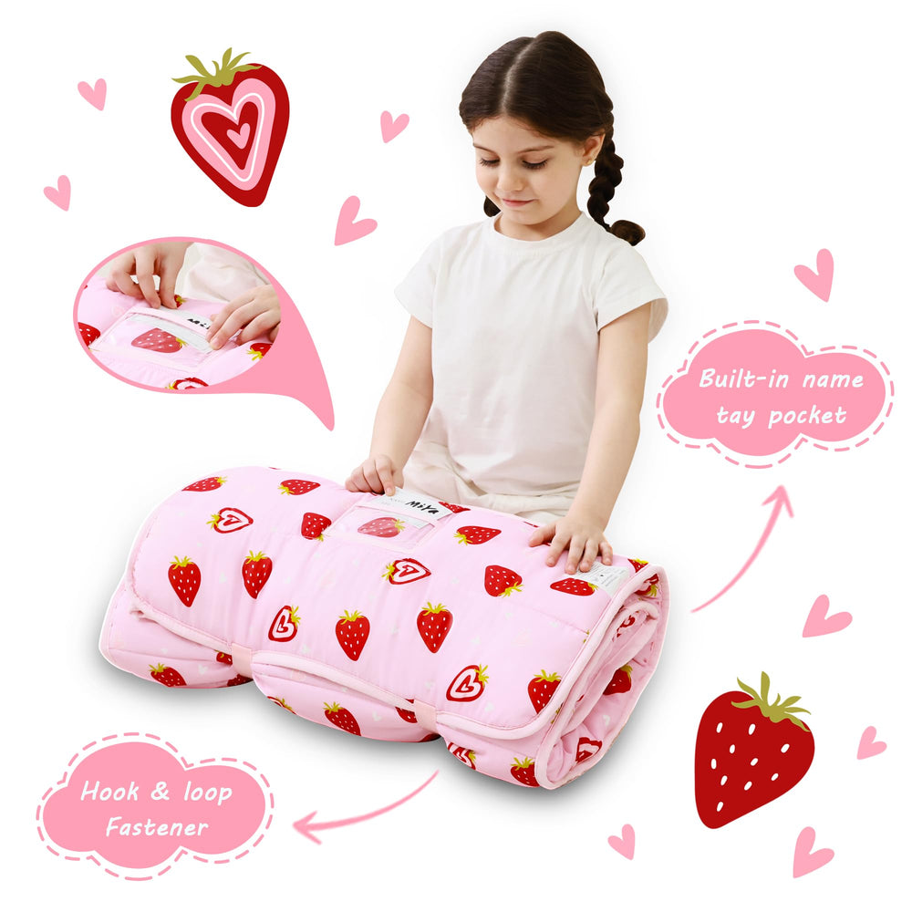 Lasoftan nap mat blanket fleece lining keeps little one warm.