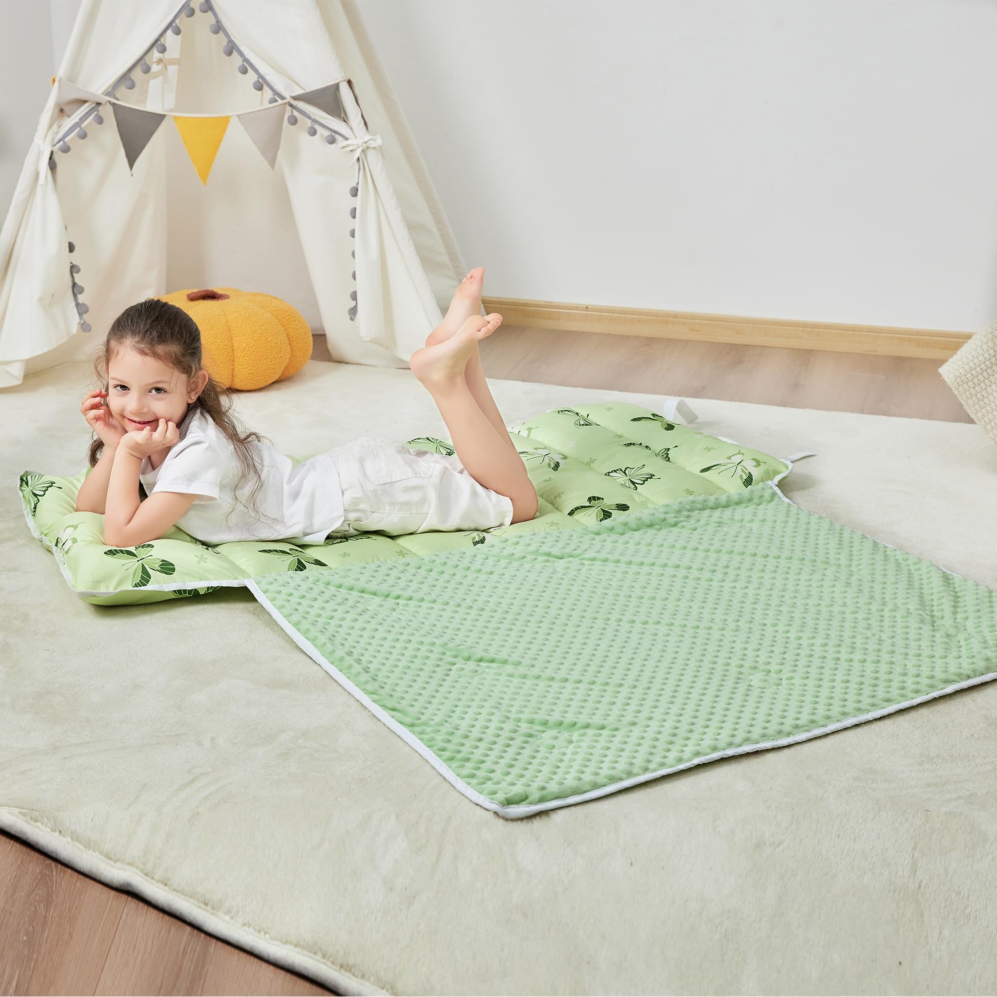 Lasoftan nap mat easy care machine washable on cold gentle cycle.