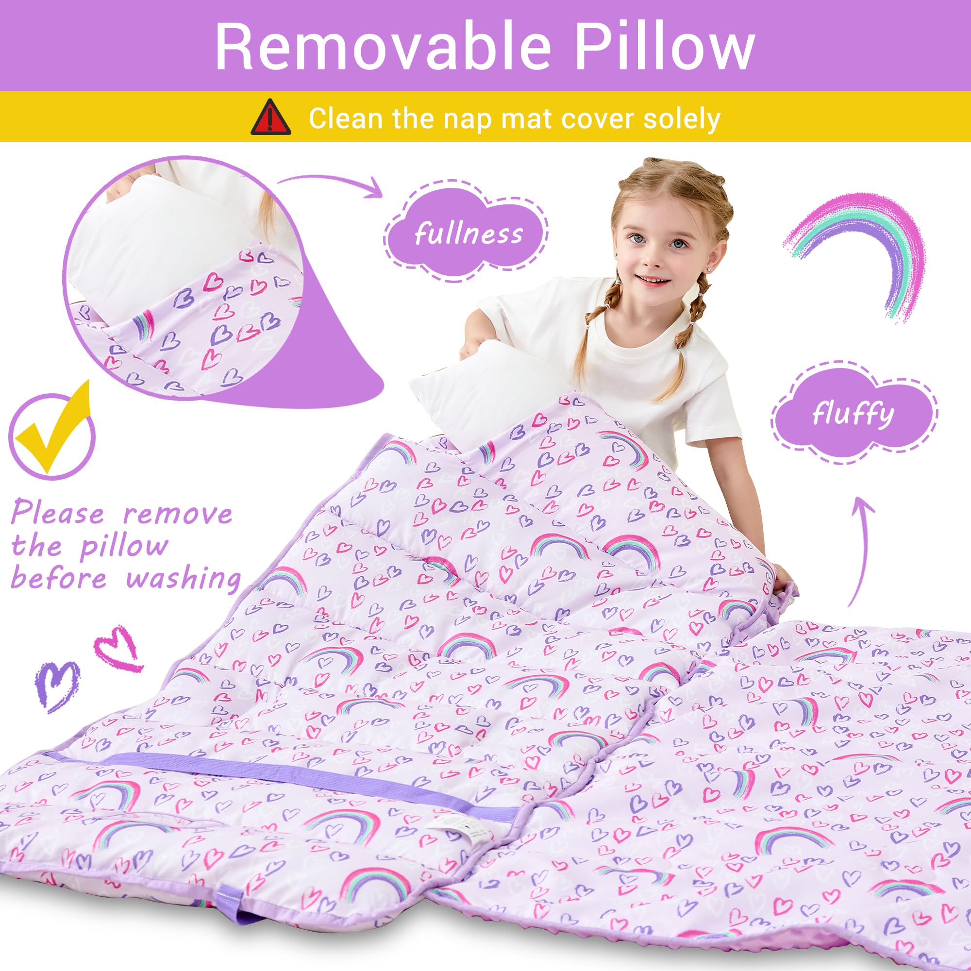 Lasoftan easy care nap mat is machine washable for busy families.