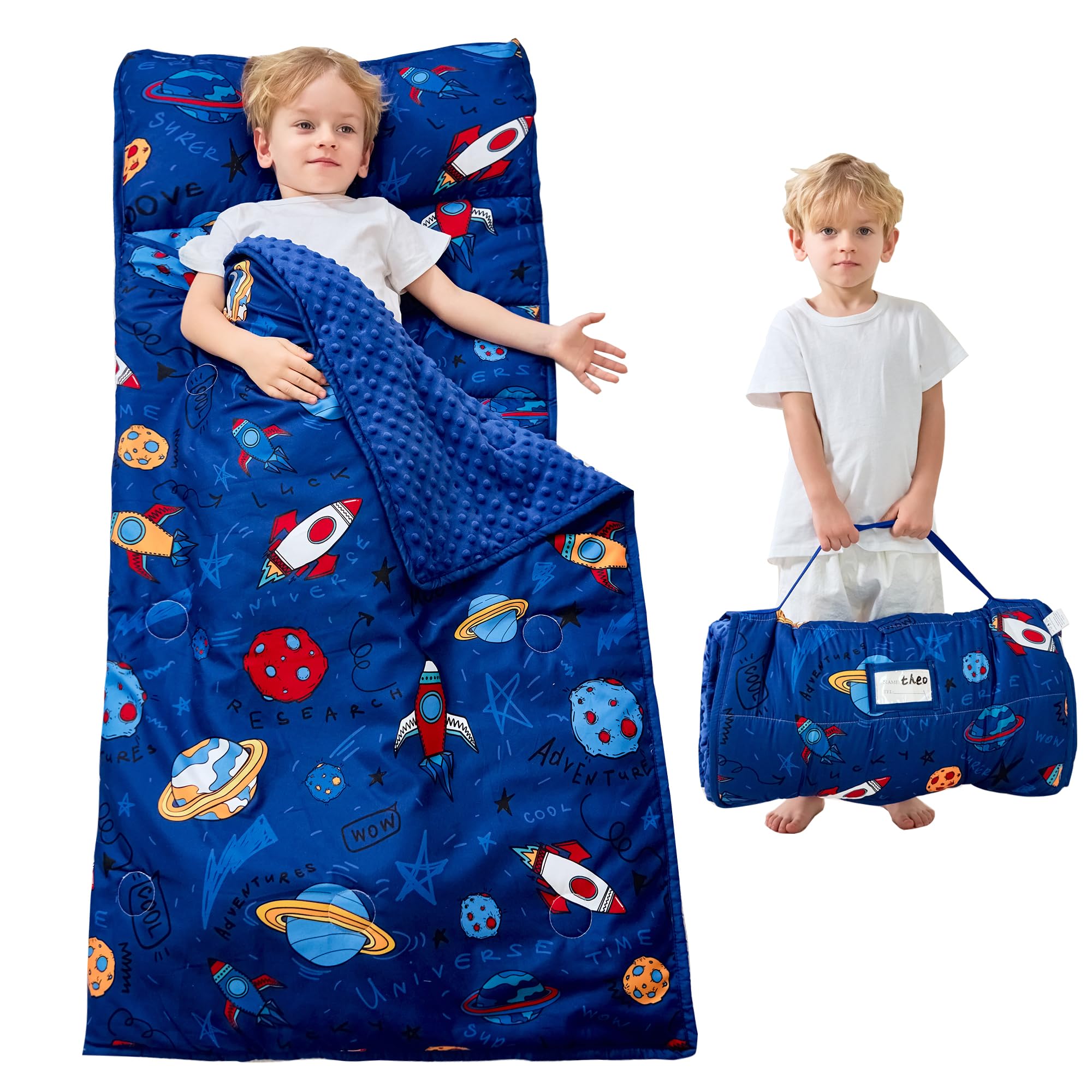 Lasoftan toddler nap mat fabric close-up, soft fleece for cozy naps