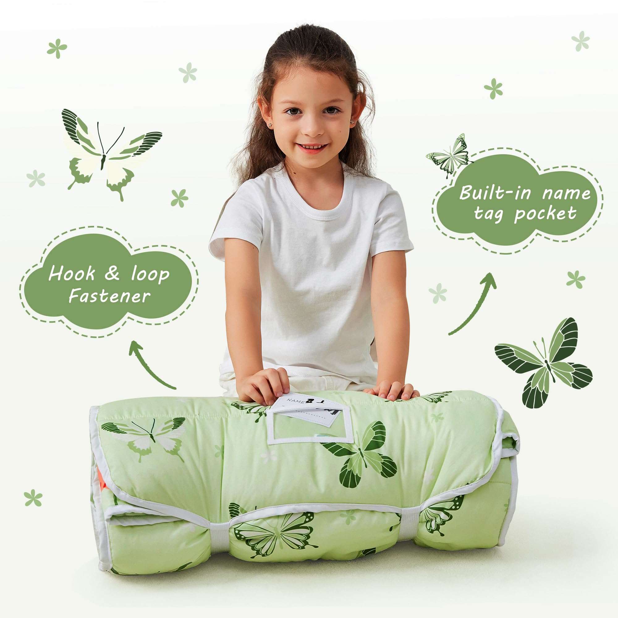 Lasoftan nap mat with pillow and blanket ready for rest.