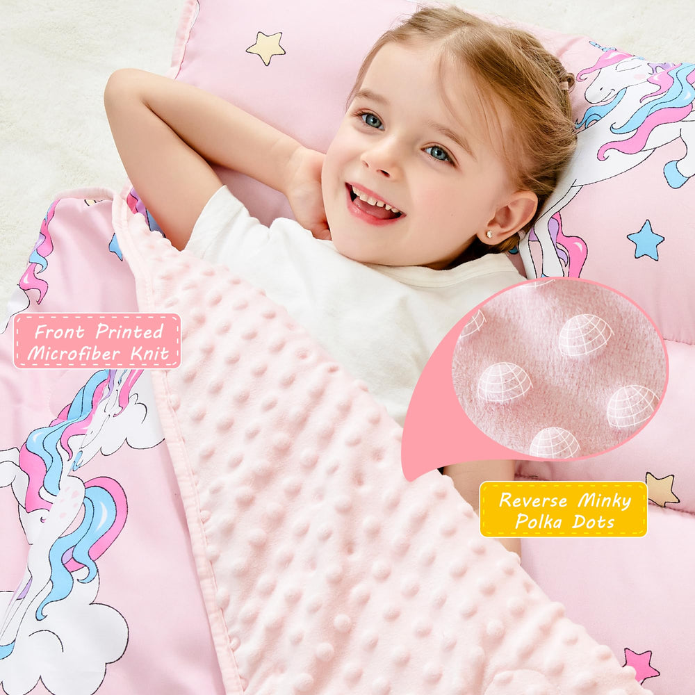 Lasoftan nap mat with pillow detail adds built-in comfort for naps