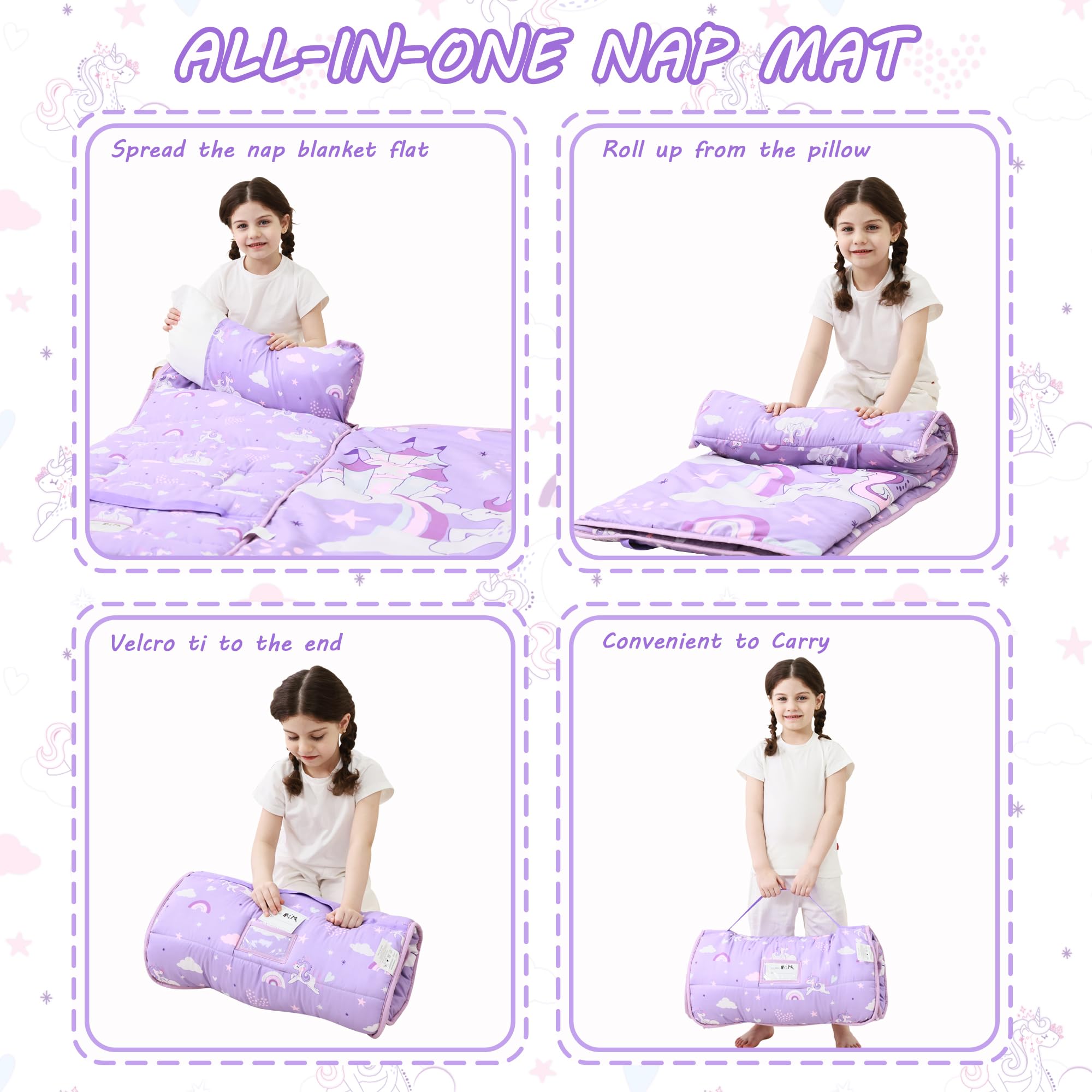 lasoftan nap mat pillow included, supportive rest