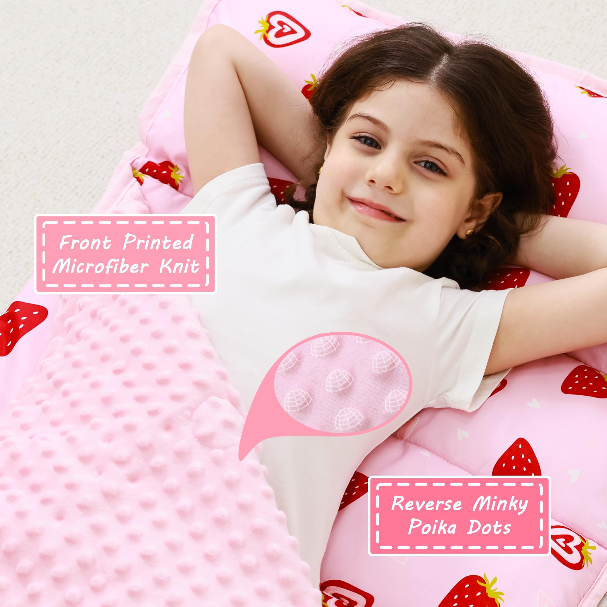 Lasoftan nap mat with pillow insert for compact, cozy naps.