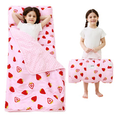 Lasoftan toddler nap mat roll-up design for easy travel and storage.