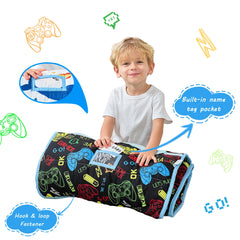 Lasoftan nap mat size 50x21 inches supports growing toddlers.
