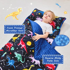 Lasoftan nap mat space dinosaur unrolled showing full size and comfort