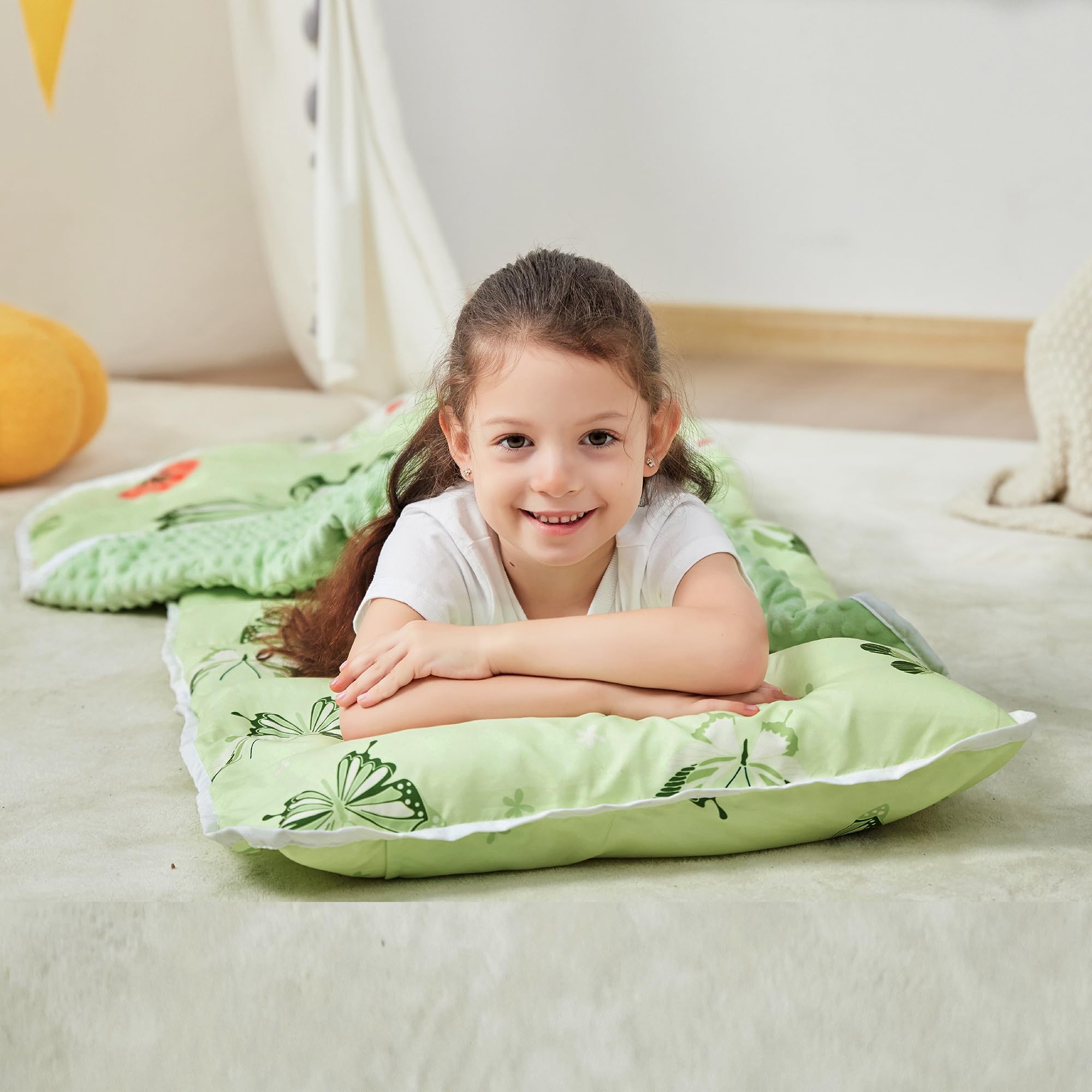 Lasoftan nap mat travel roll design for daycare and travel.