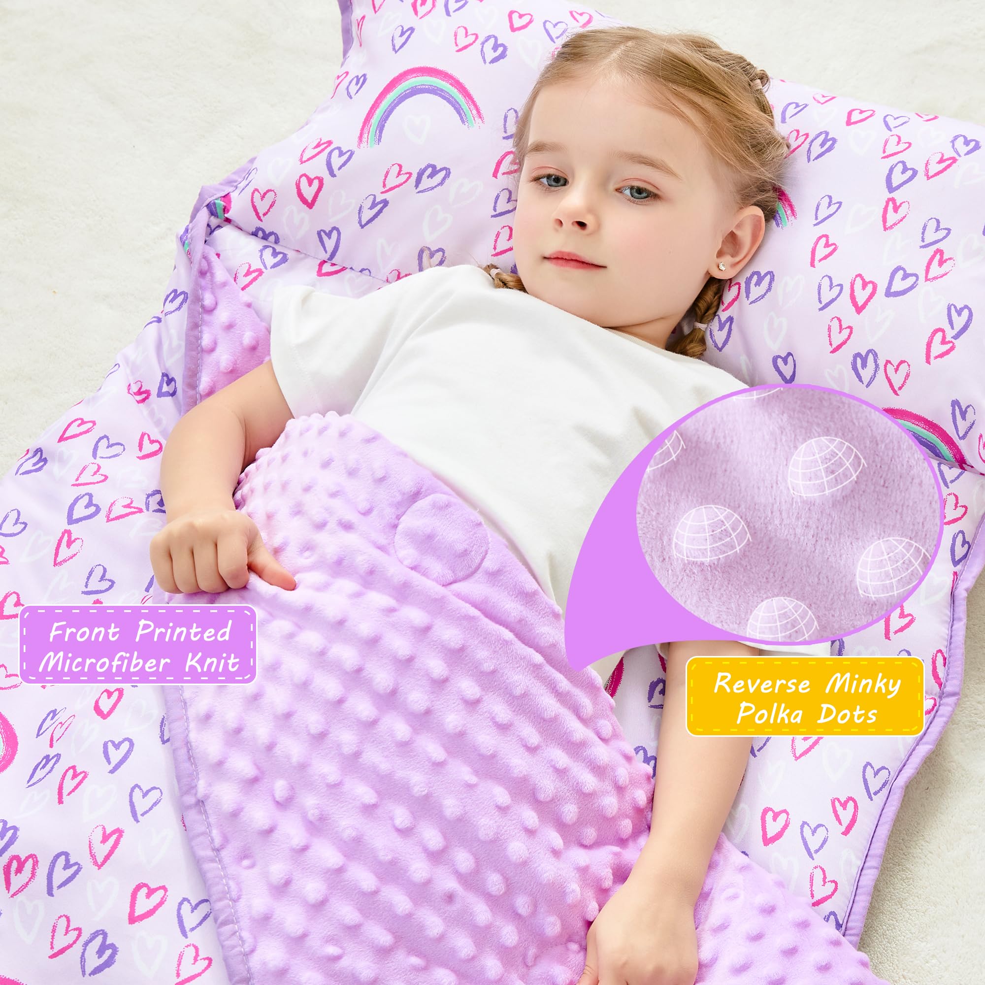 Lasoftan toddler nap mat with pillow offers cozy nap time.