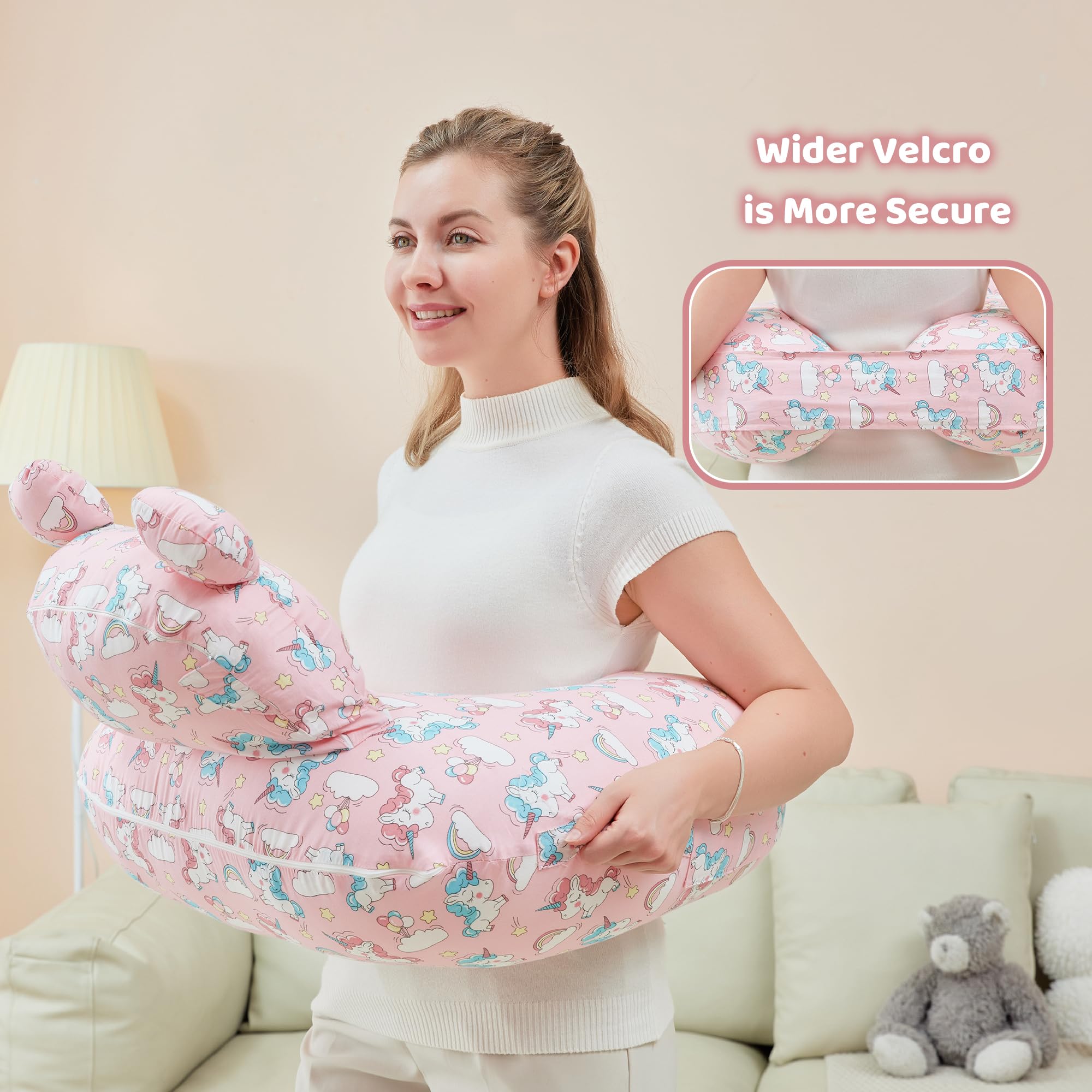lasoftan Unicorn nursing pillow dimensions 23.6 x 28 x 6.3 inches for ample support