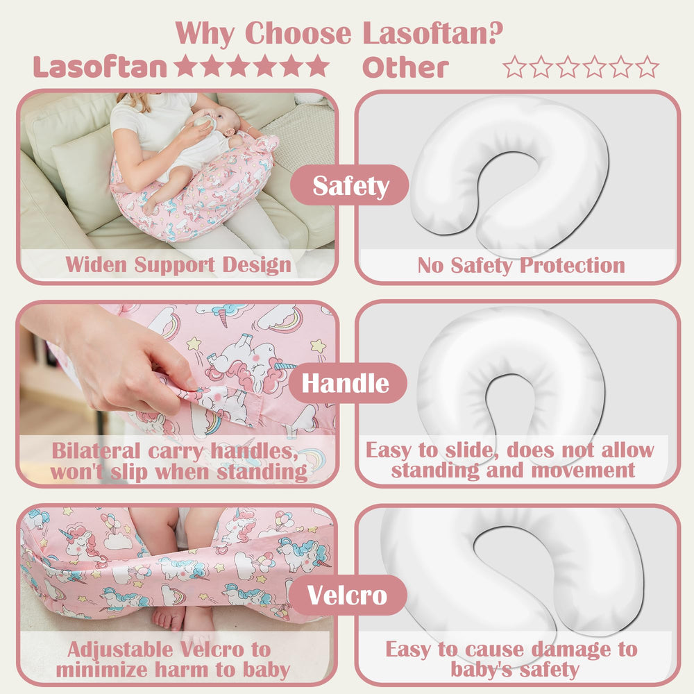 lasoftan Unicorn nursing pillow snug fit adapts to your body