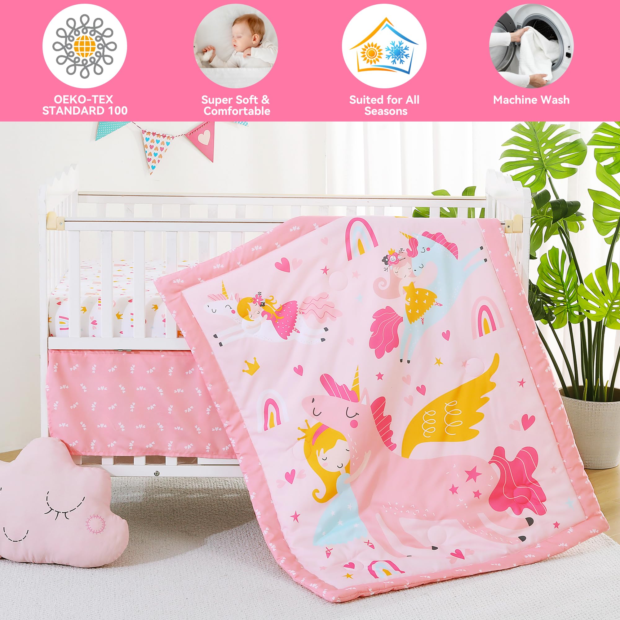lasoftan White Unicorn baby room decor accent for a charming vibe
