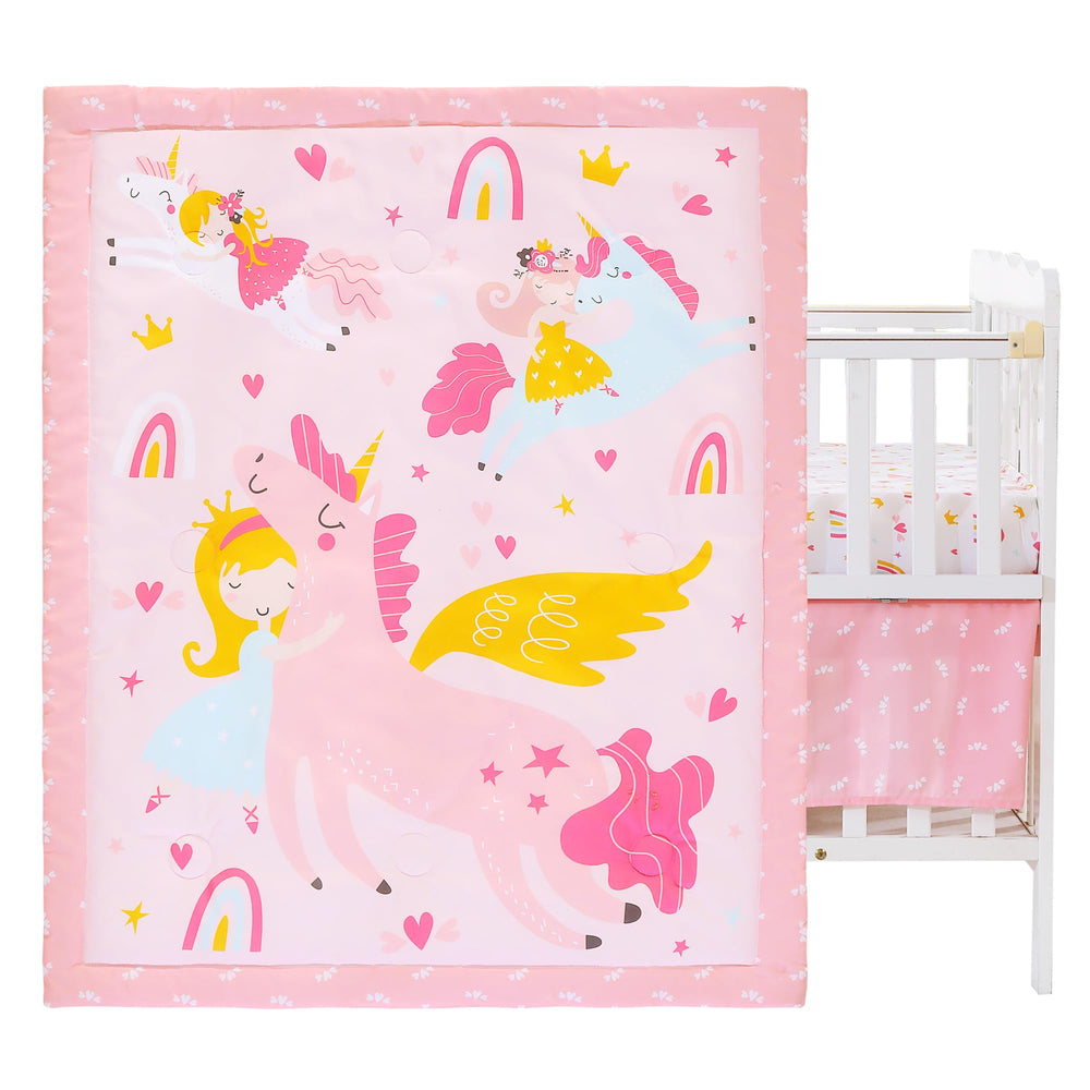 lasoftan White Unicorn quilted comforter for crib warmth and comfort